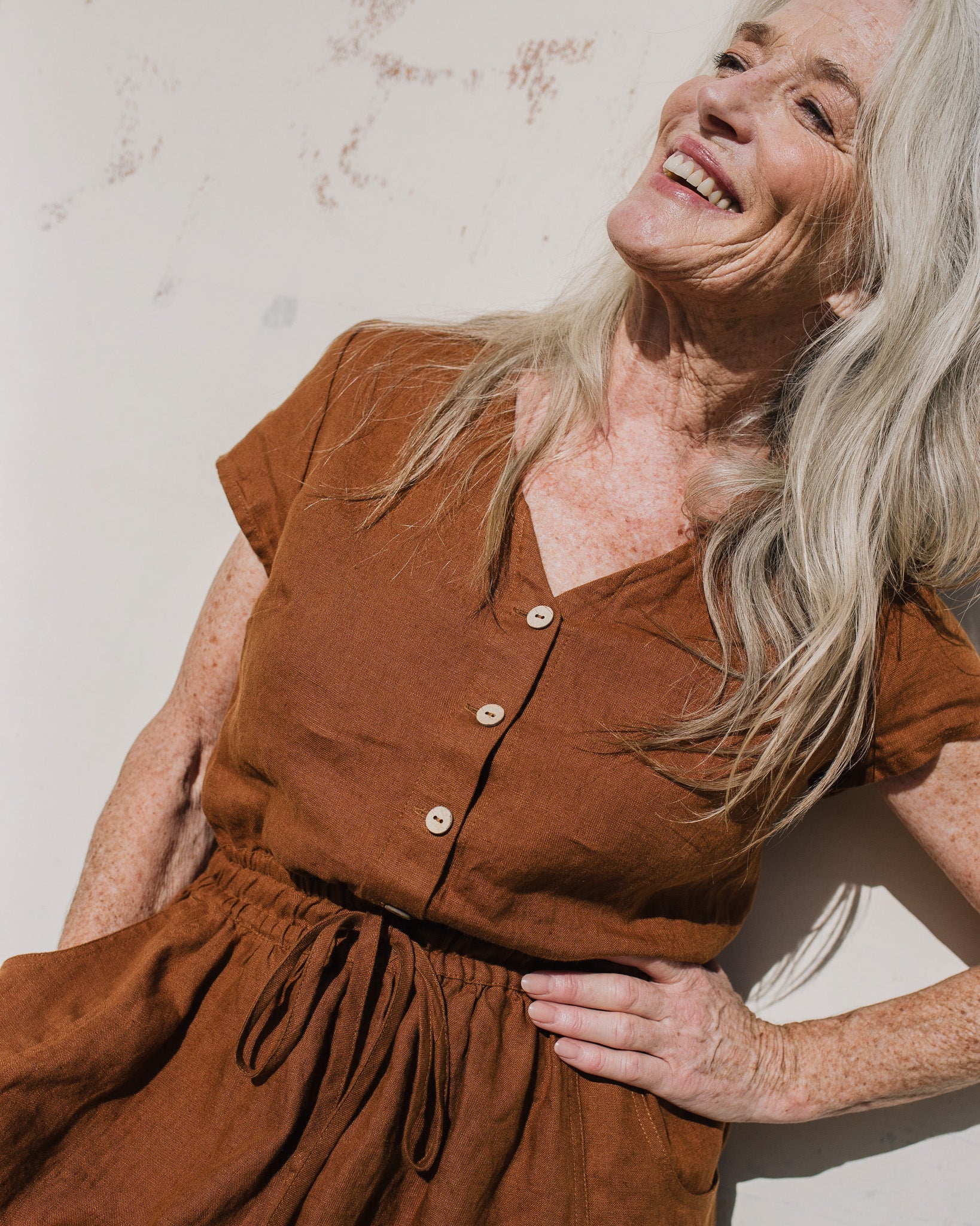 REINE waisted linen dress - notPERFECTLINEN