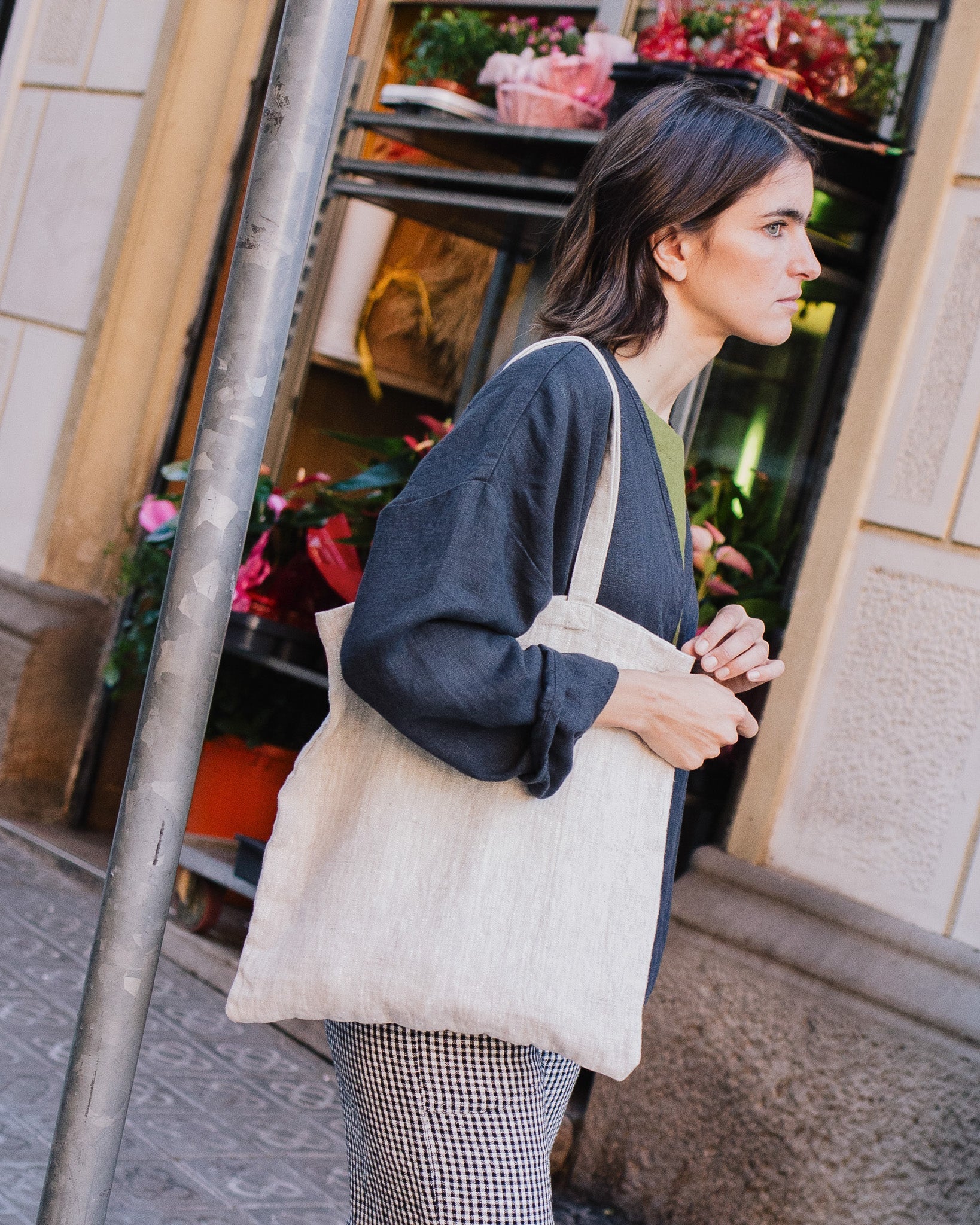 Book Lover's Linen Tote Bag / Gift Bag (in Heavy Beige) - notperfectlinen