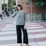 SARAH fit and flare linen pants