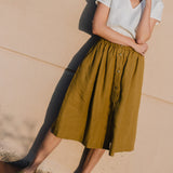 MARSEILLE linen front snap skirt