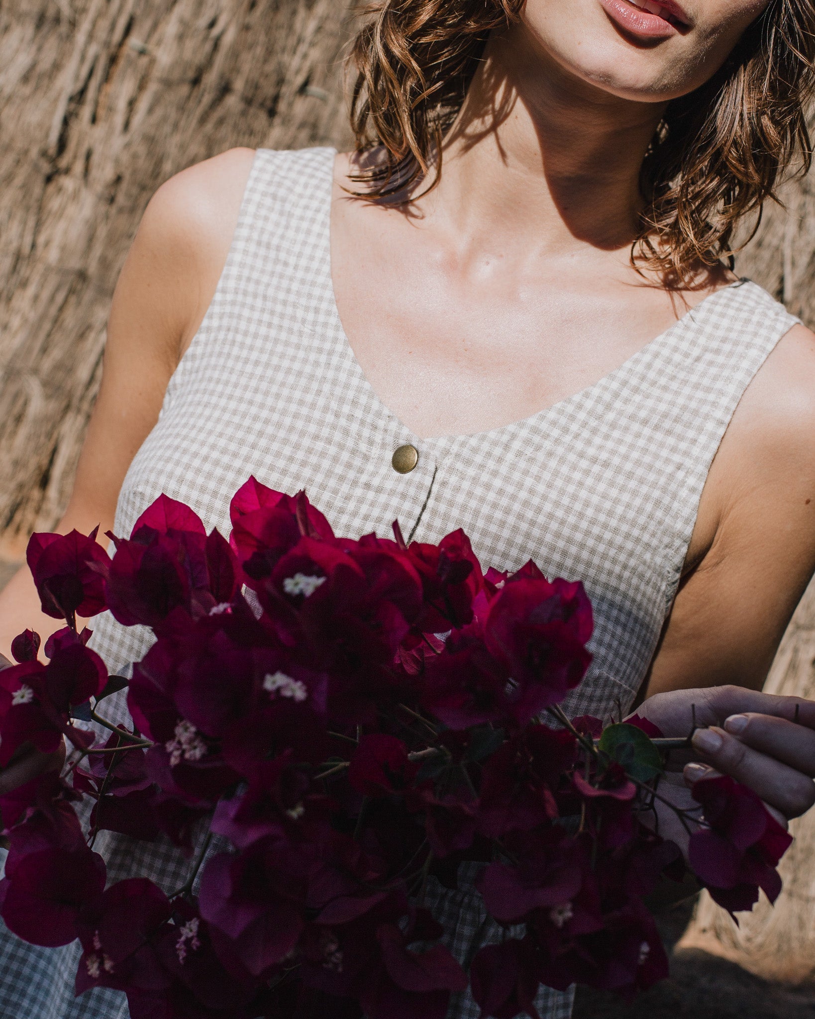 VALLEY front brass snaps linen dress - notPERFECTLINEN