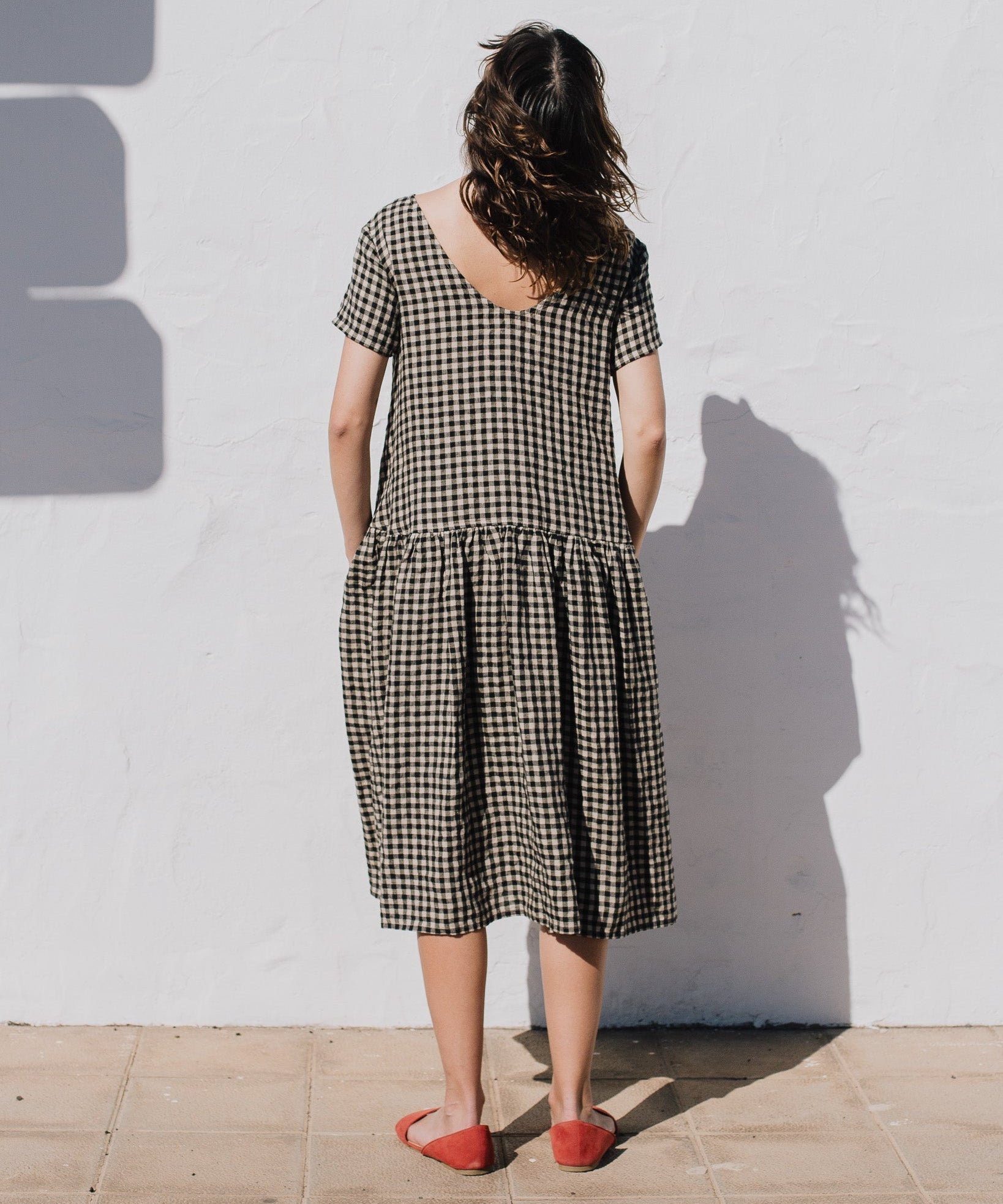 VOLUME-3 oversized linen dress with short sleeves - notPERFECTLINEN
