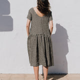 VOLUME-3 oversized linen dress with short sleeves - notPERFECTLINEN