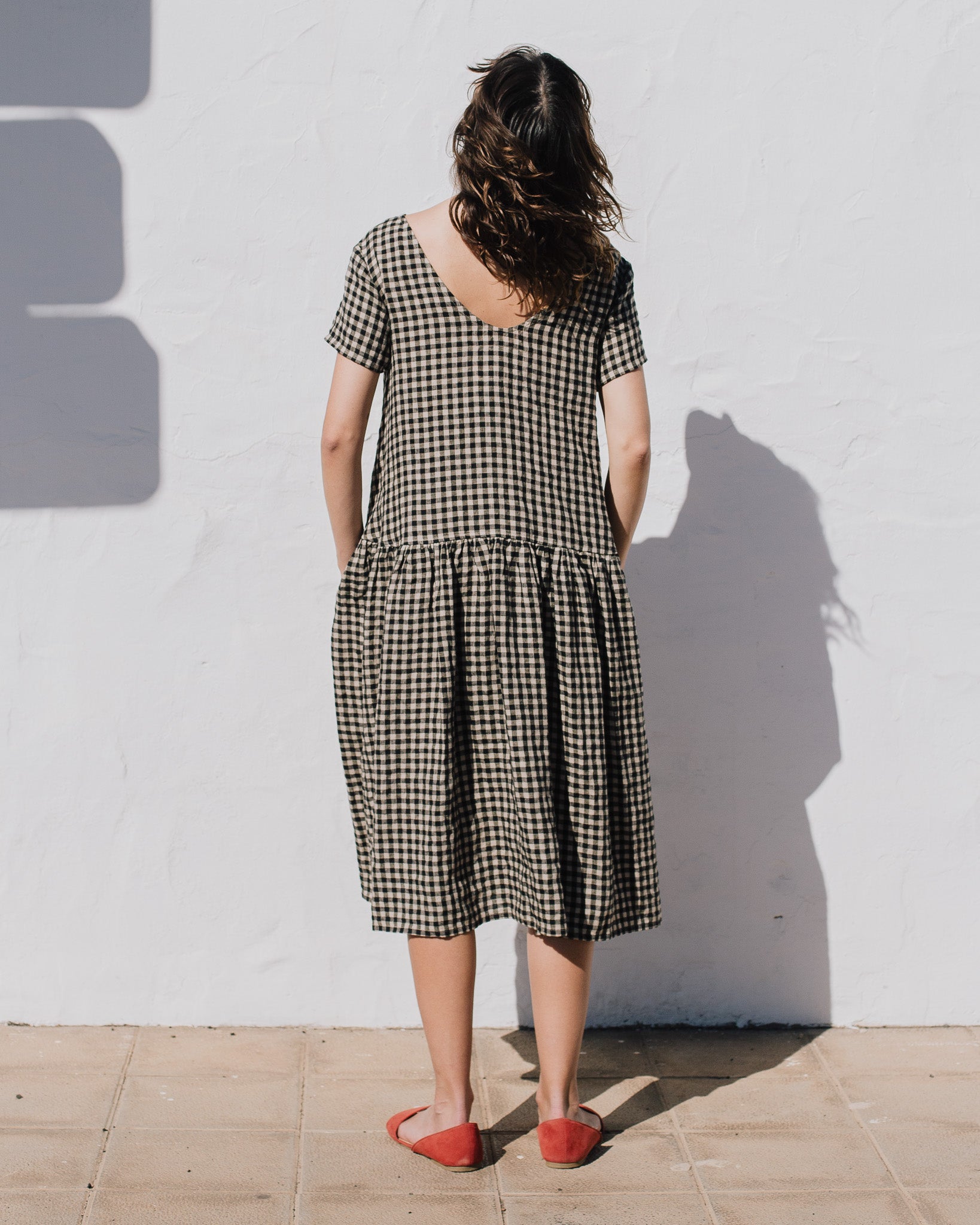 VOLUME-3 oversized linen dress with short sleeves - notPERFECTLINEN