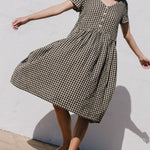 VOLUME-3 oversized linen dress with short sleeves - notPERFECTLINEN