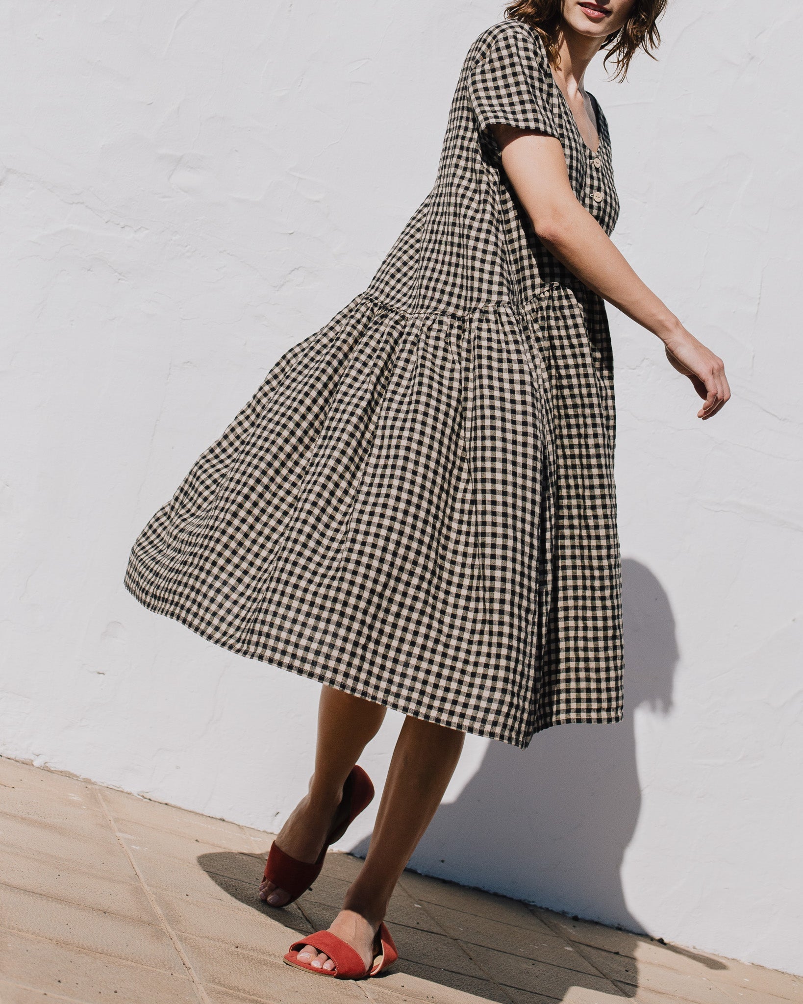 VOLUME-3 oversized linen dress with short sleeves - notPERFECTLINEN