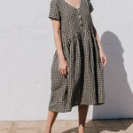 VOLUME-3 oversized linen dress with short sleeves - notPERFECTLINEN