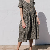 VOLUME-3 oversized linen dress with short sleeves - notPERFECTLINEN