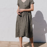 VOLUME-3 oversized linen dress with short sleeves - notPERFECTLINEN