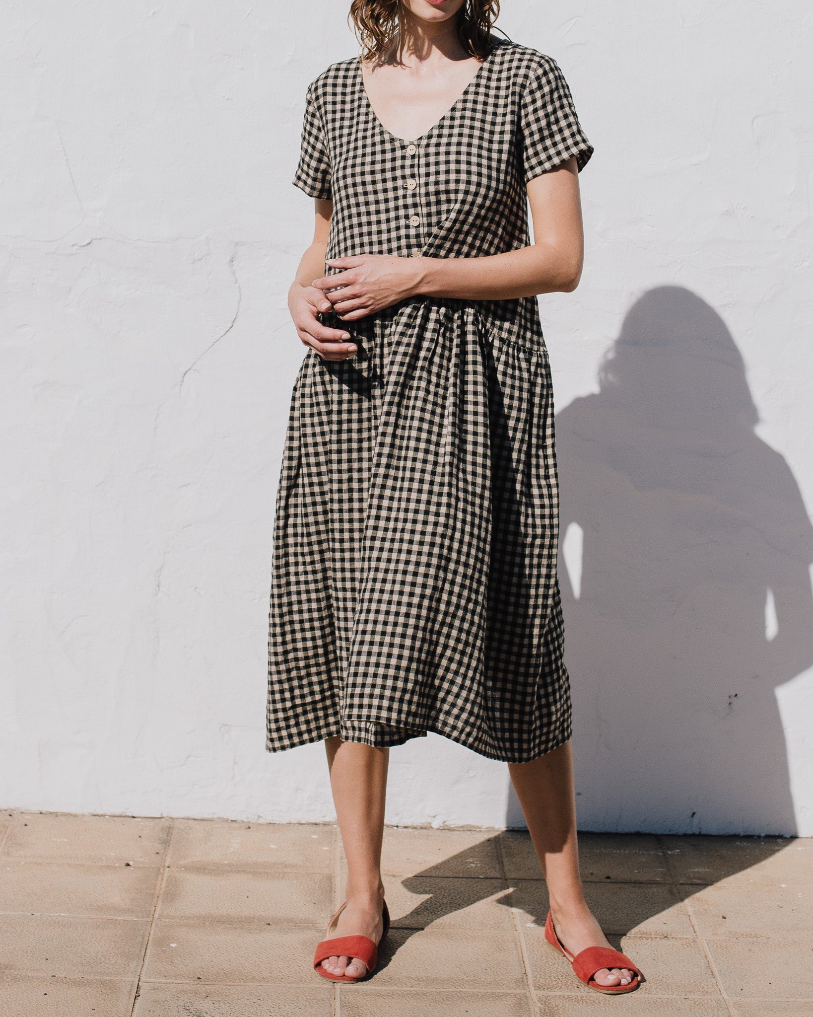 VOLUME-3 oversized linen dress with short sleeves - notPERFECTLINEN