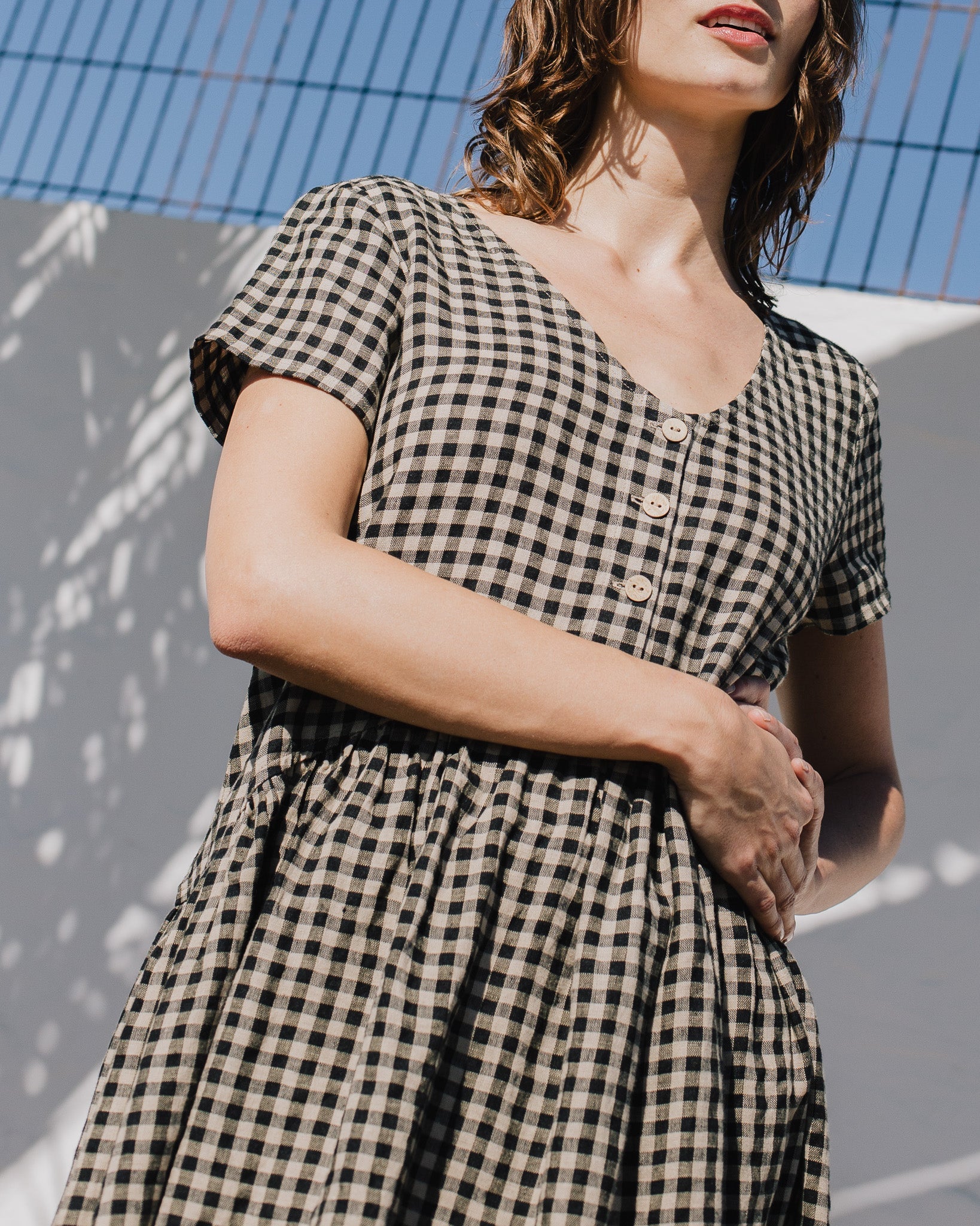 VOLUME-3 oversized linen dress with short sleeves - notPERFECTLINEN