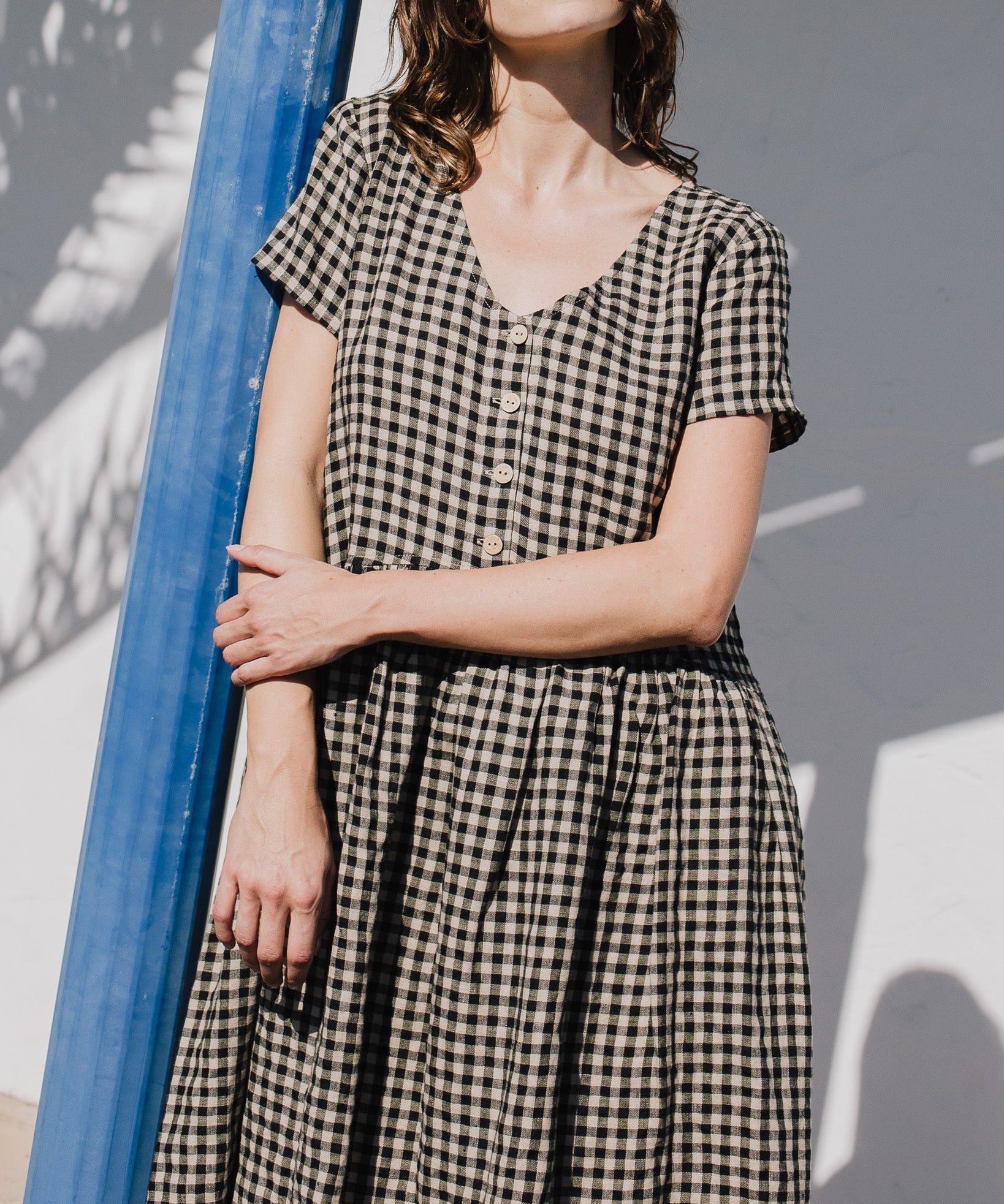 VOLUME-3 oversized linen dress with short sleeves - notPERFECTLINEN