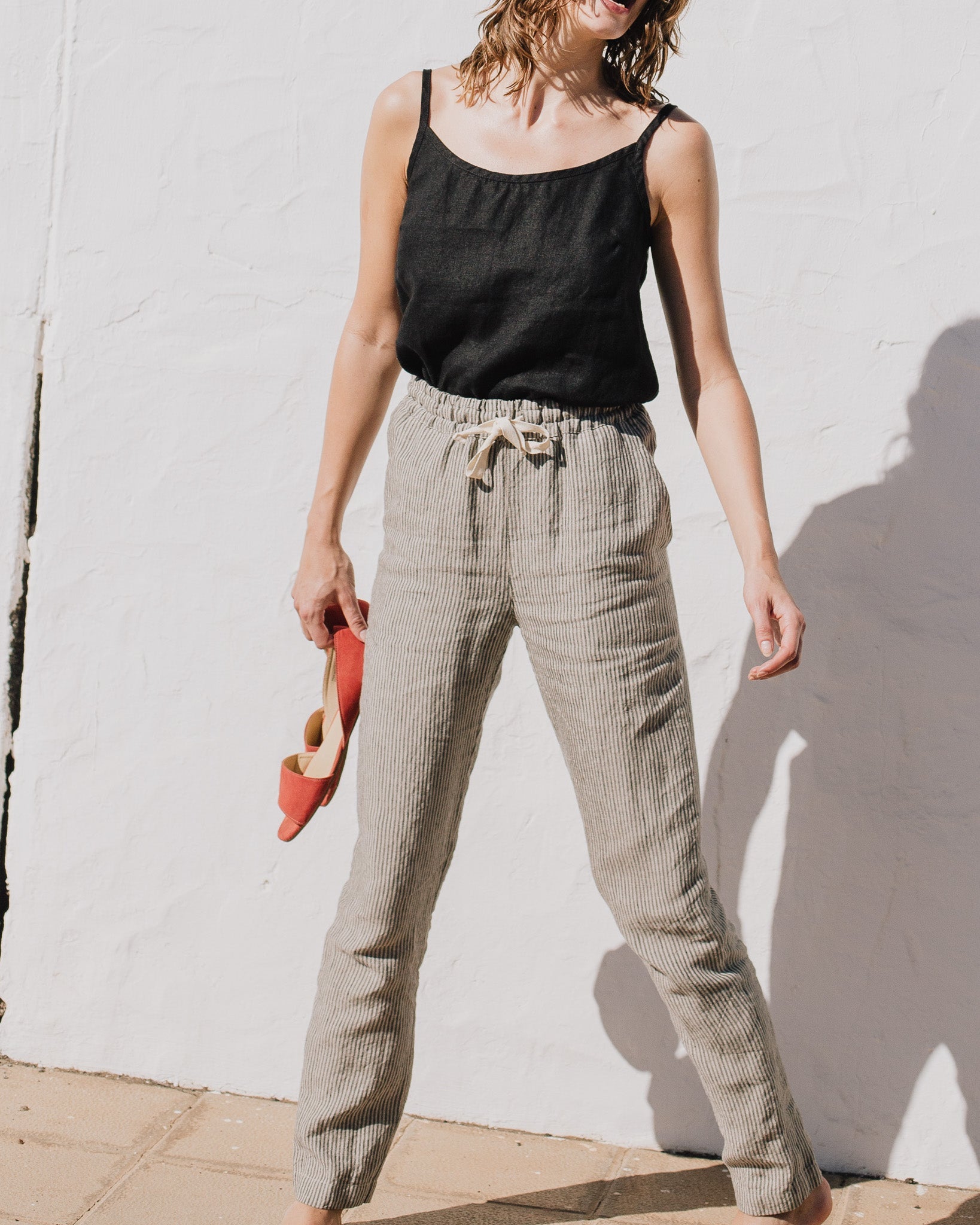 ATHENS drawstring linen pants - notperfectlinen