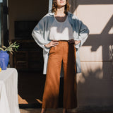 PUGLIA straight cut cropped linen pants (SS24)