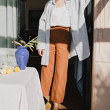 PUGLIA straight cut cropped linen pants - notperfectlinen