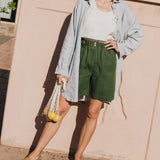 MORCOTE high-waisted linen shorts