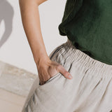 R: ATHENS-2 linen pants (Size: M/L; Color: Olive)
