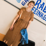 ASTORIA drawstring linen dress