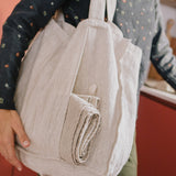 Linen Yoga Tote Bag (in Heavy Beige) - notperfectlinen