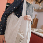 Linen Yoga Tote Bag (in Heavy Beige) - notperfectlinen