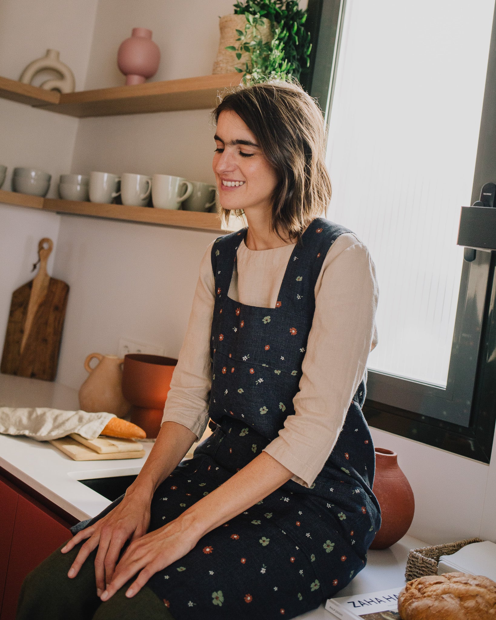 Full Cross Back Pinafore Linen Apron - notPERFECTLINEN