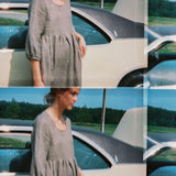 AMBERLEY ruffled linen dress