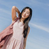 Midi SMOCK loose linen dress - notperfectlinen