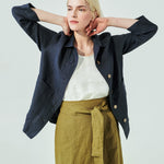MARFA faux-wrap linen skirt (SS24) - notPERFECTLINEN