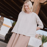 OLD LONDON round neck oversized linen top - notPERFECTLINEN