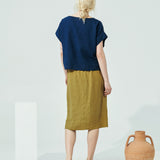 MARFA faux-wrap linen skirt (SS24) - notPERFECTLINEN