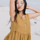 Sleeveless midi MAMA linen dress - notPERFECTLINEN