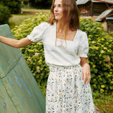 SION gathered linen skirt