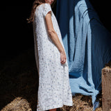 CHORA maxi button-down linen dress