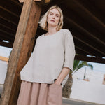 OLD LONDON round neck oversized linen top - notPERFECTLINEN