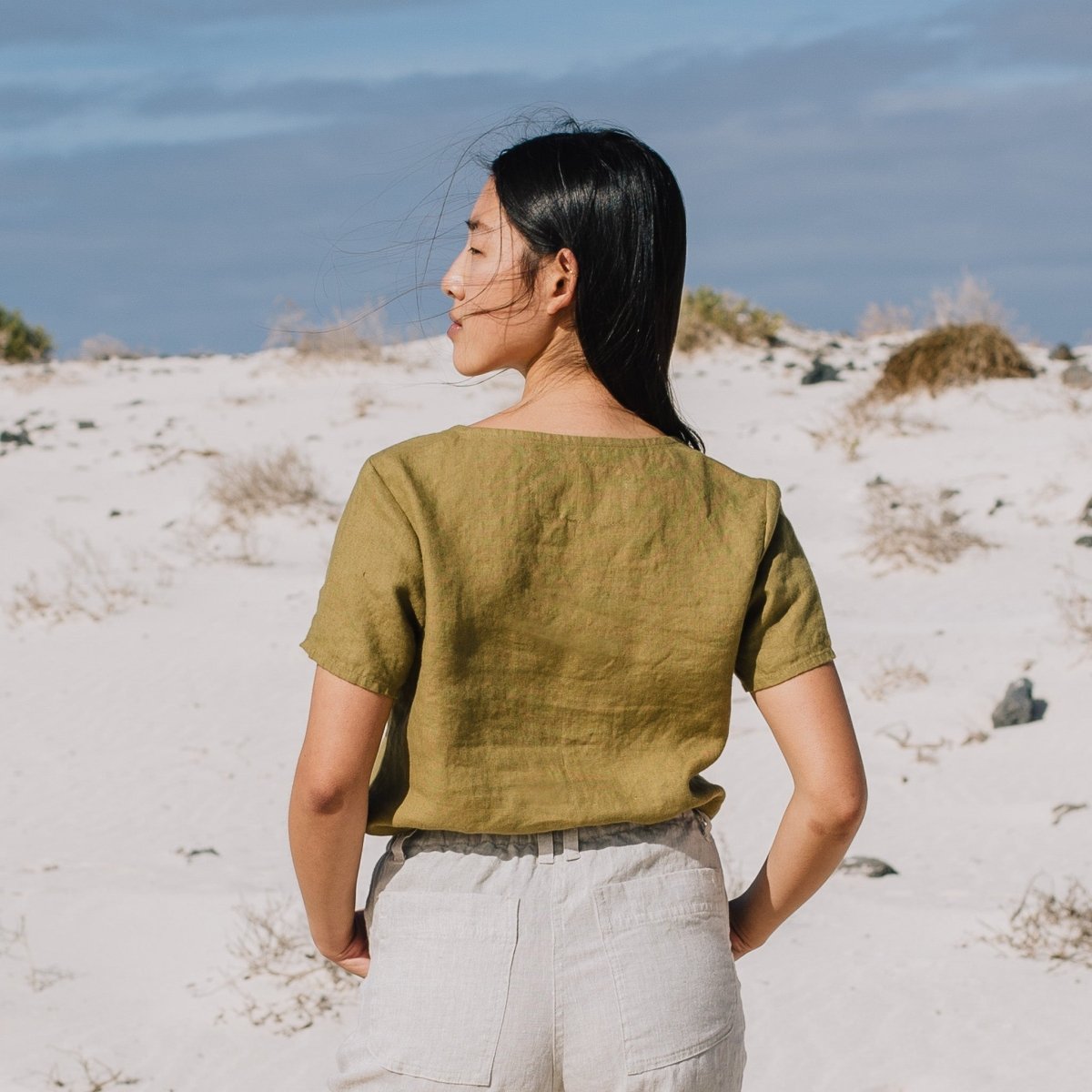 DOOLIN high-waisted linen pants - notperfectlinen