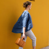 LEAF cropped front linen top - notperfectlinen