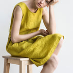 Midi SMOCK loose linen dress - notperfectlinen