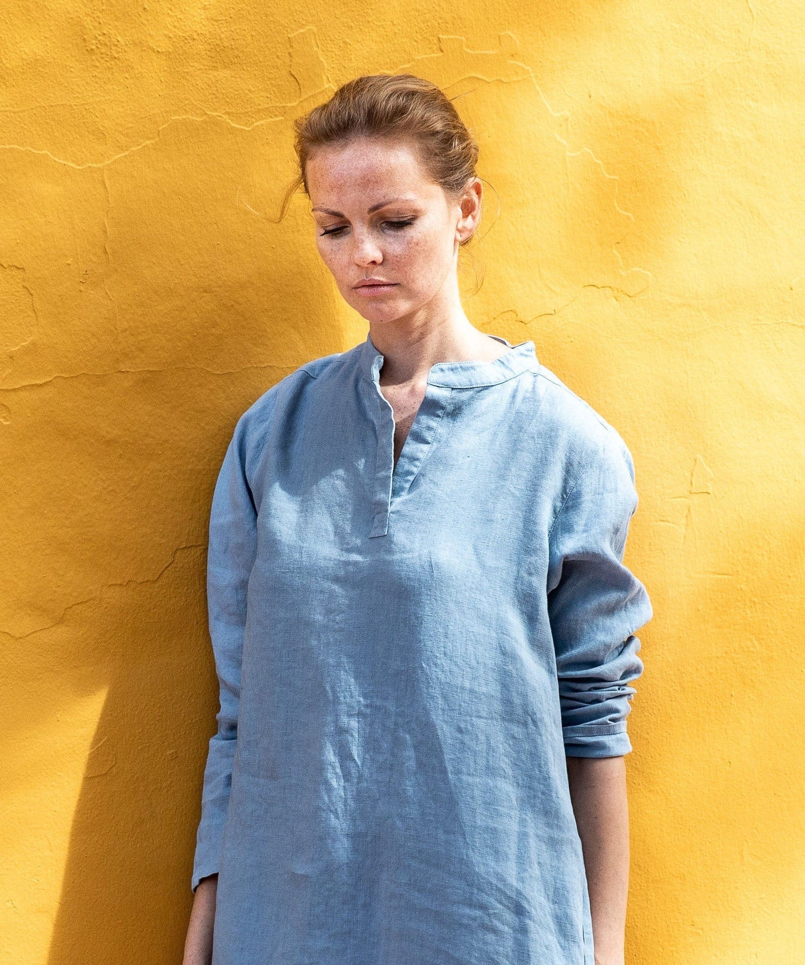 FRENCH BOYFRIEND linen Shirt-Dress - notperfectlinen