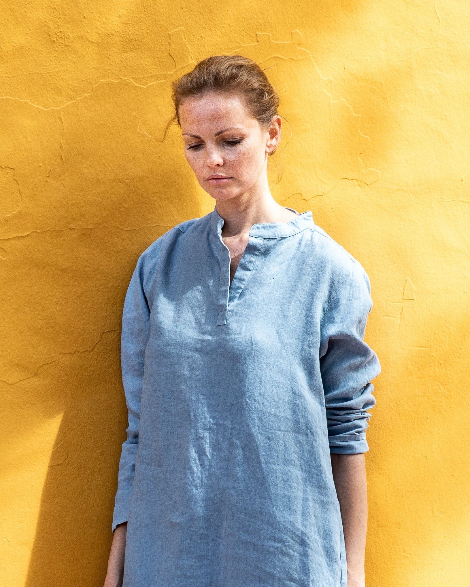 FRENCH BOYFRIEND linen Shirt-Dress - notperfectlinen