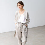 CU: Customized BOYFRIEND loose pleated linen pants (Size: S; Color: Marsala)
