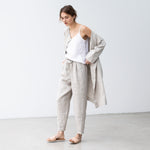 R: BOYFRIEND loose pleated linen pants (Size: XS; Color: Magenta) - notperfectlinen