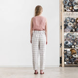 R: BOYFRIEND loose pleated linen pants (Size: XS; Color: Magenta) - notperfectlinen