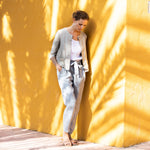 R: BOYFRIEND loose pleated linen pants (Size: XS; Color: Magenta) - notperfectlinen