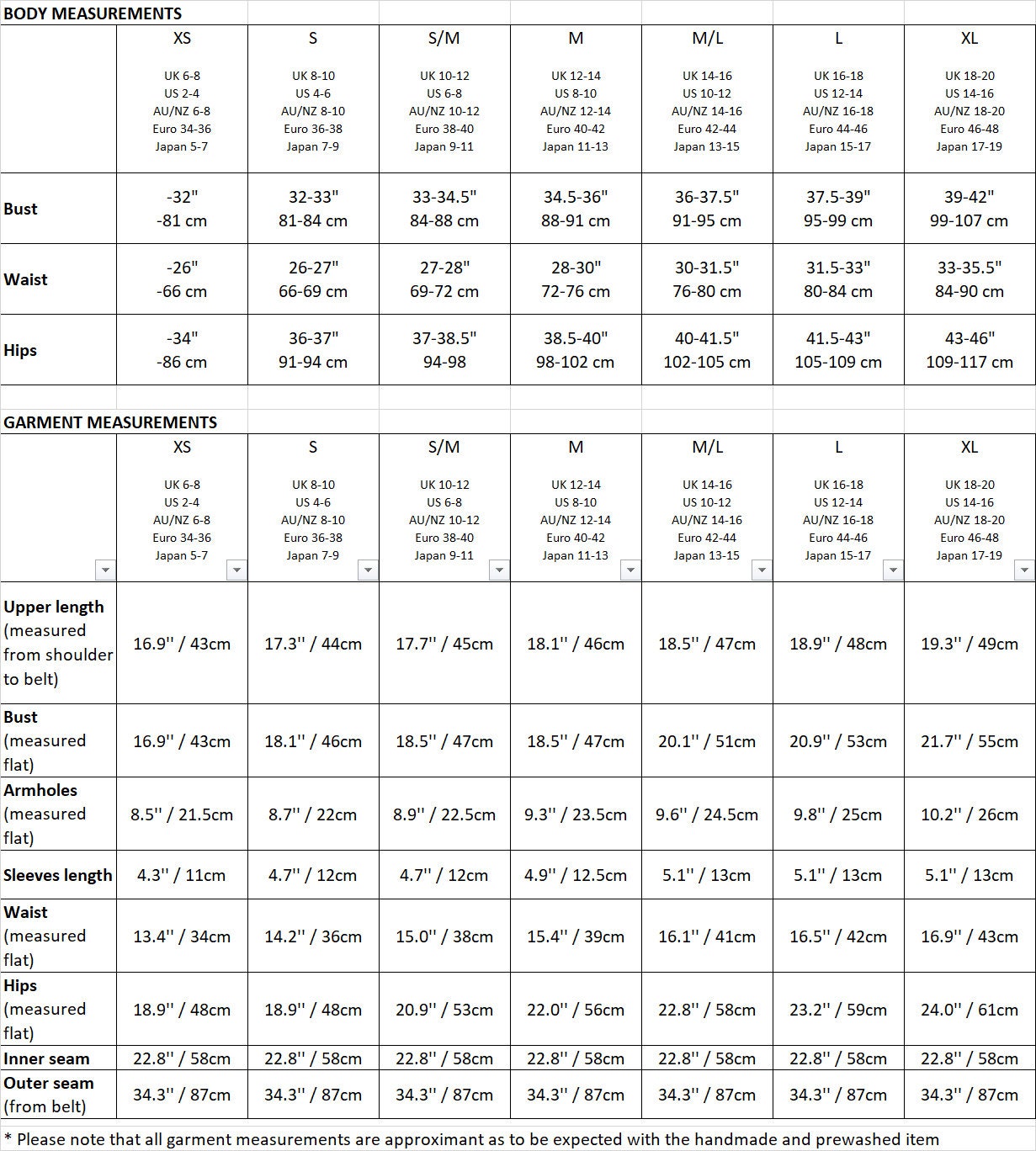 Size guide