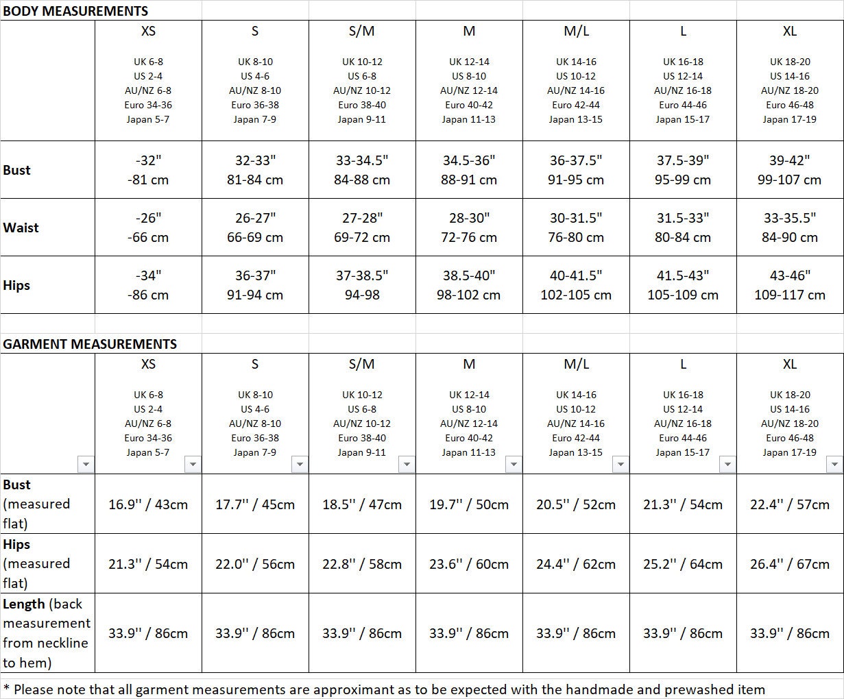 Size guide