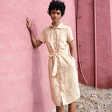 WANAKA button down linen shirt-dress (Gingham Collection) - notPERFECTLINEN