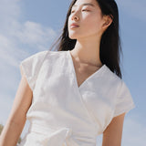 MADRID cropped linen wrap top - notperfectlinen