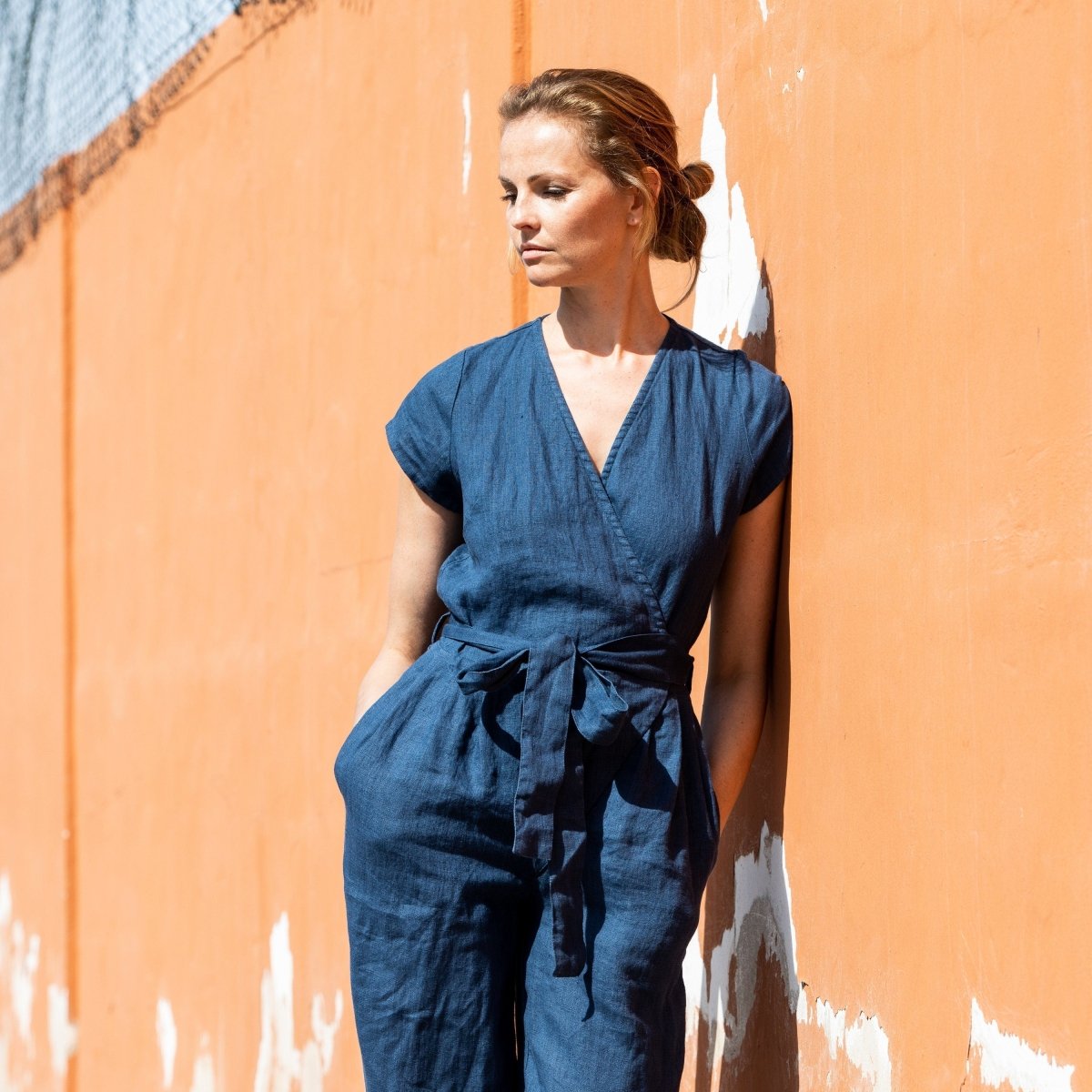 MARGARET wrap linen jumpsuit - notperfectlinen