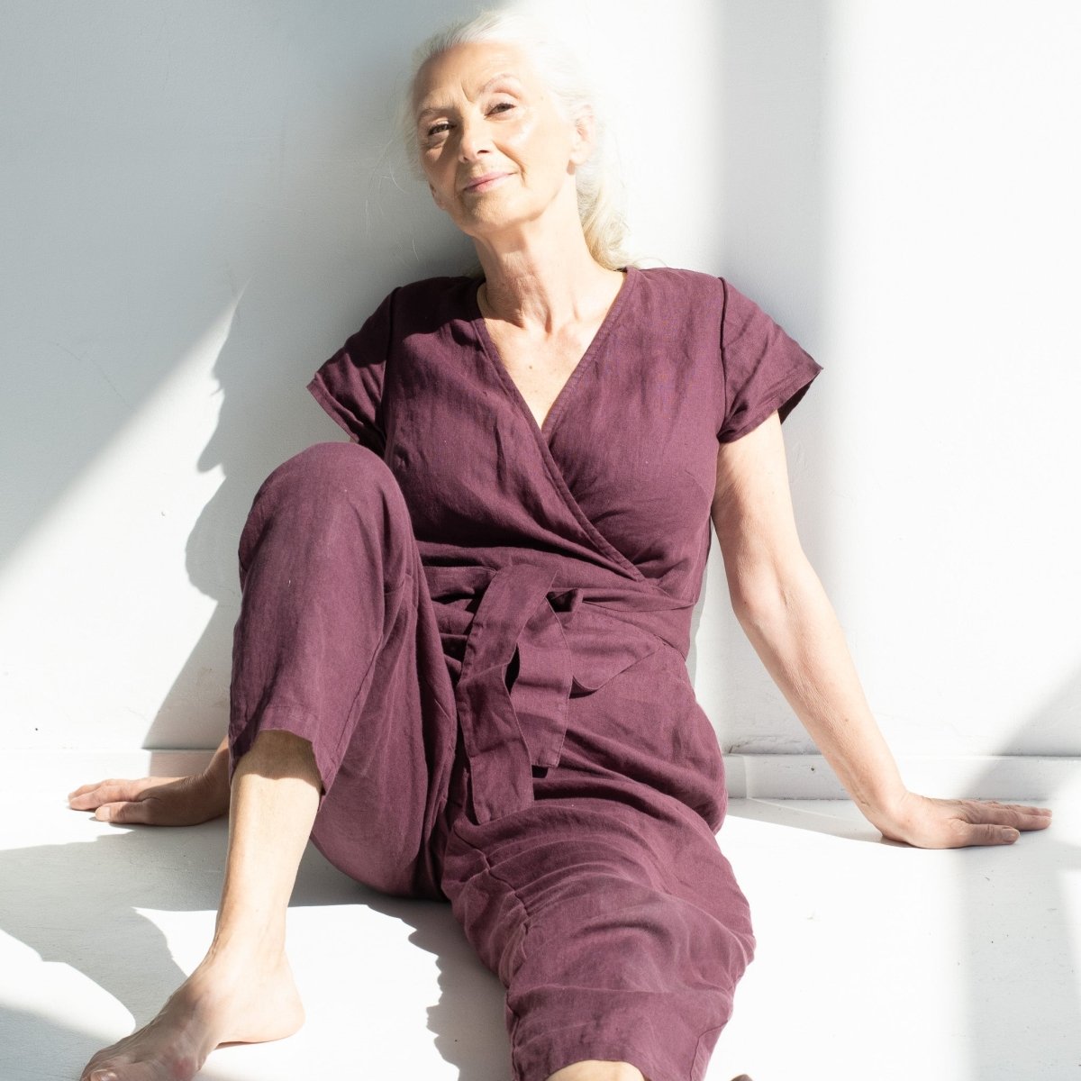 MARGARET wrap linen jumpsuit - notperfectlinen