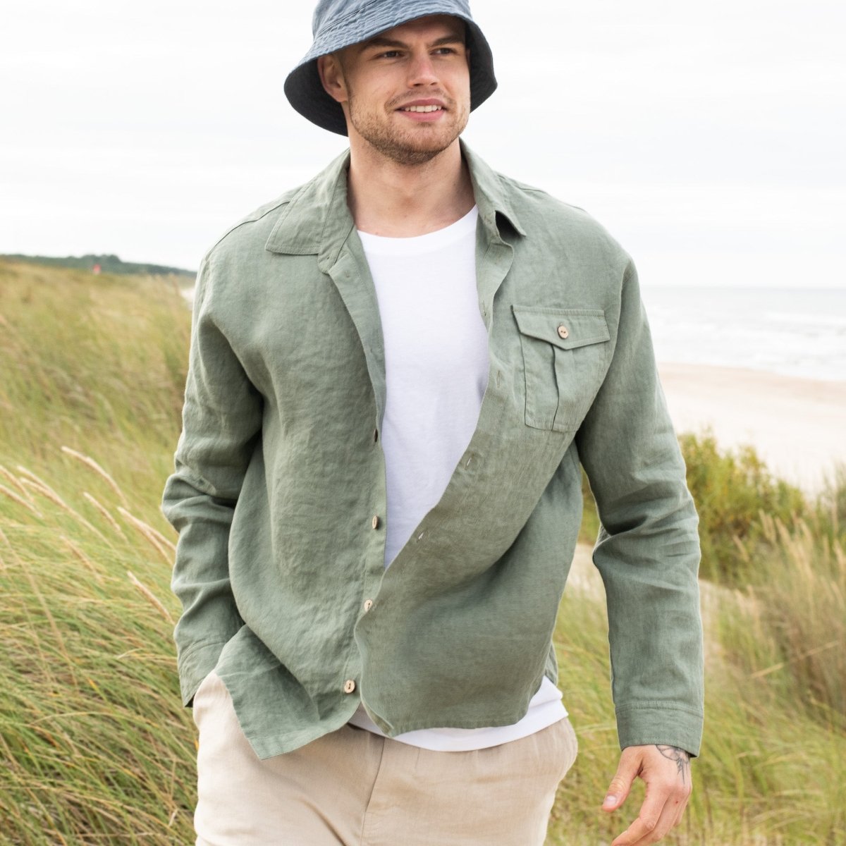 Men’s long sleeve linen shirt MONTREAL - notPERFECTLINEN